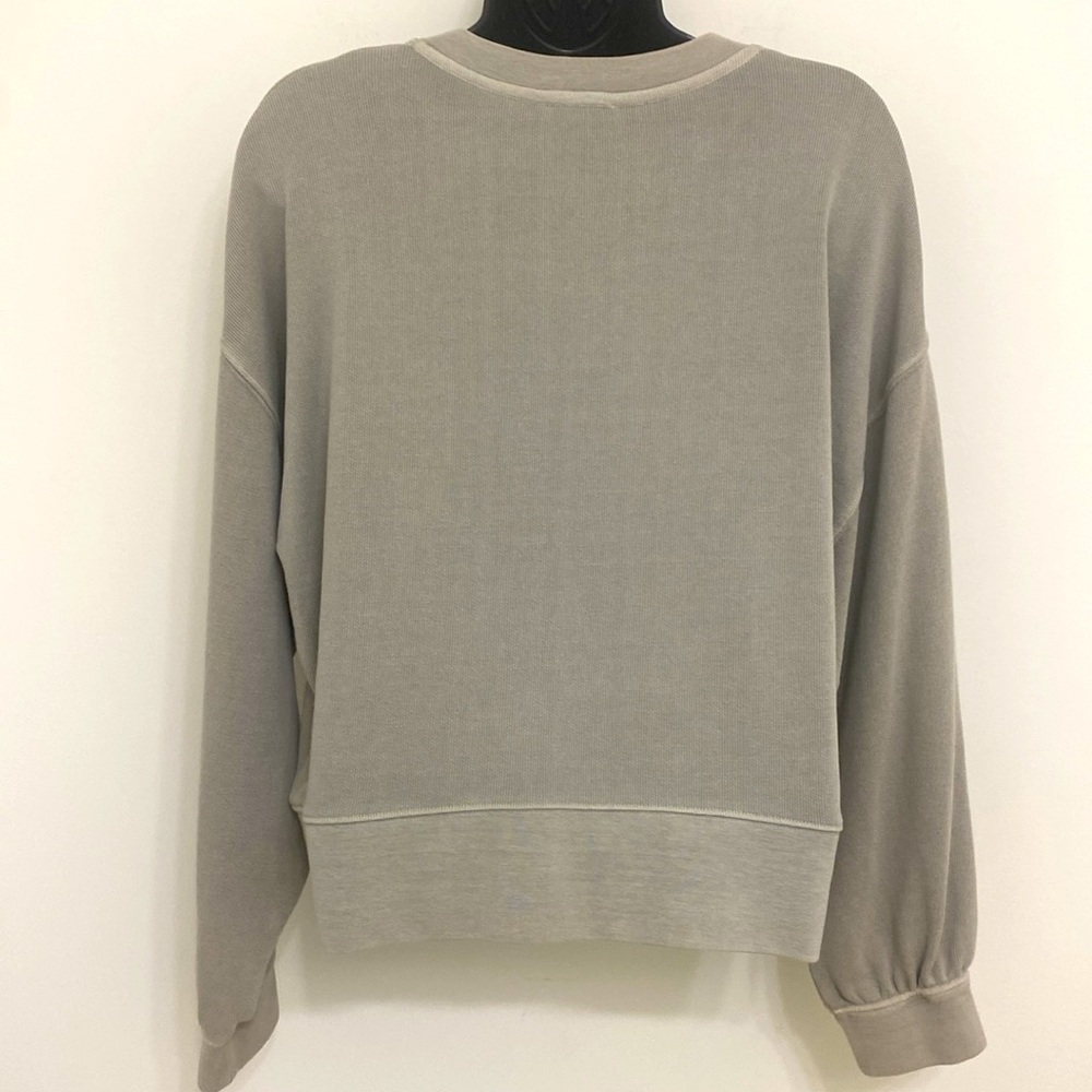 Rails Erin Cropped Ribbed Henley Sweatshirt Small - Picture 4 of 5